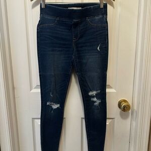 Old Navy Dark Blue Distressed Jeggings